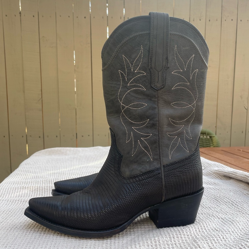 Tecovas Sadie Boots - Midnight Relic Lizard Size 8